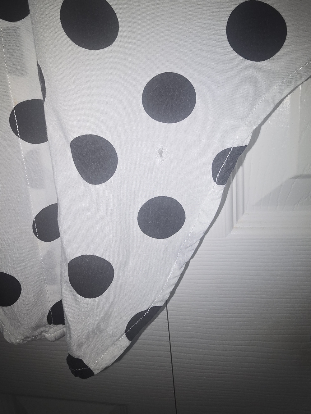 Polka Dot Short-Sleeve Button-Up Shirt - Black/White - Picture 8 of 9